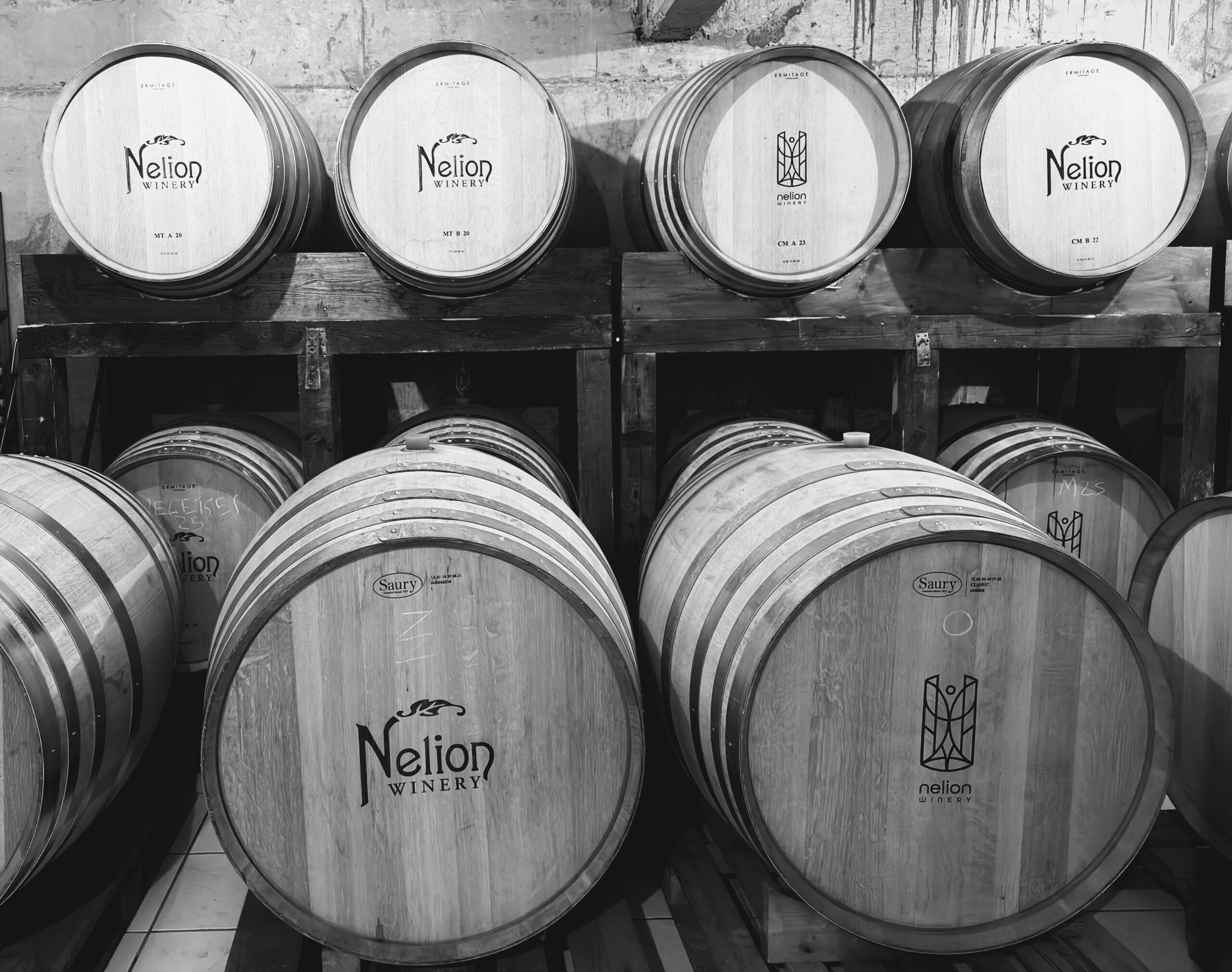 Nelion winery barrels